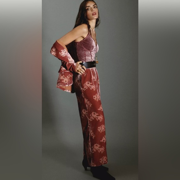 Hutch Pants - 🤎ANTHROPOLOGIE HUTCH BURNOUT VELVET TROUSERS PANTS XS